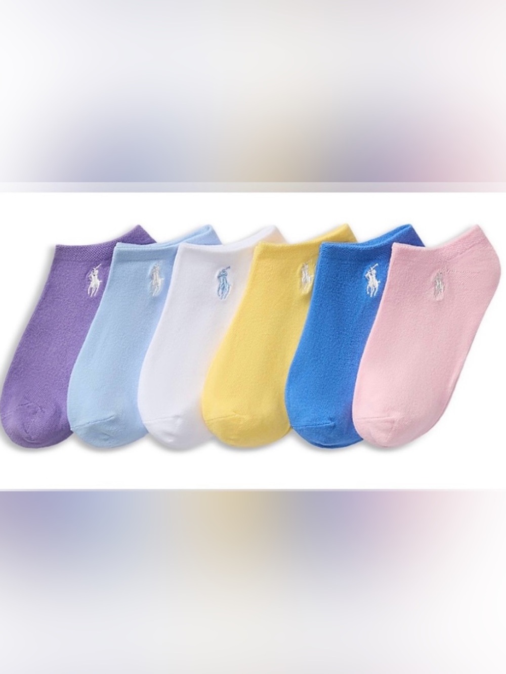 Polo Ralph Lauren Girls' Classic Solid Low Cut Socks, Pack of 6 - Picture 2 of 10